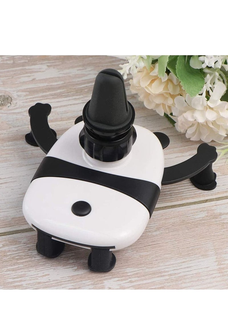 SYOSI Mobile Stand, Cartoon Panda Car Bracket Universal Phone Holder 360 Degree Rotatable Gravity Bracket Black - Image 3