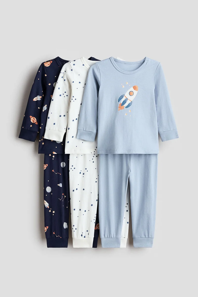 H&M 3-pack printed cotton pyjamas