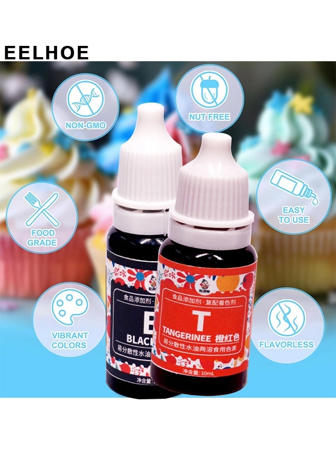 EELHOE Food Coloring Liquid, Food Water-Based Pigments, 10 Colors x10ml Food Grade Vibrant Food Dye Concentrated Liquid Coloring For Cake Decorating, Baking, Eggs, Fondant, Icing, Slime Making DIY Supplies Kit, 0.35 Fl. oz/Bottles - Image 4