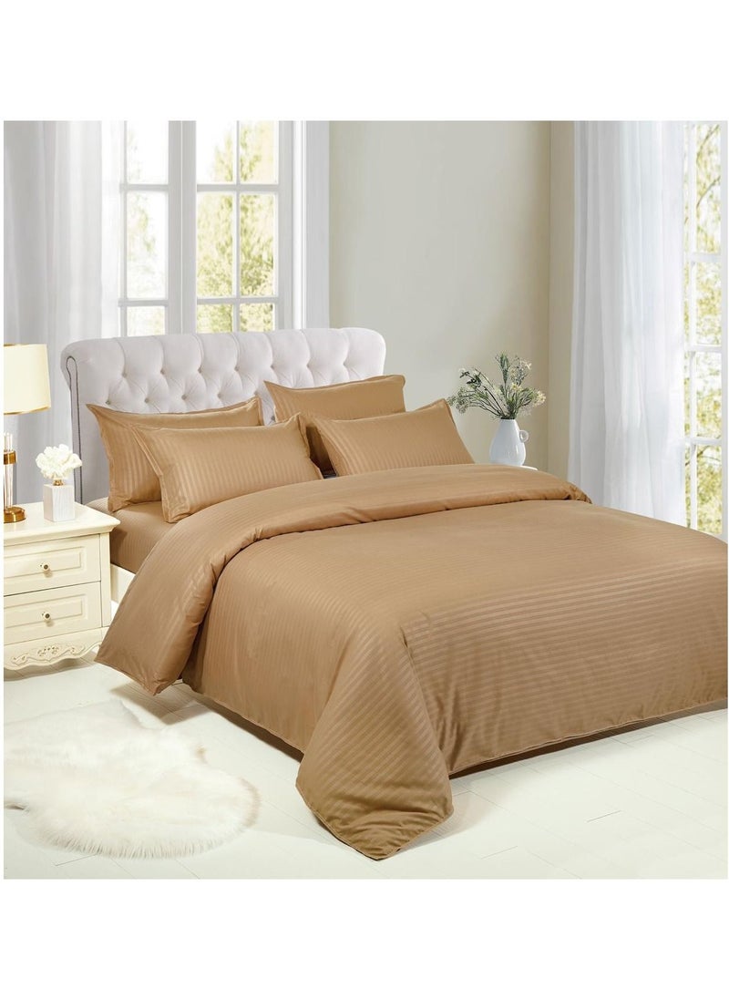 King/Single Size Fitted Bedding Set Cotton Material Strip Bedsheet Set Luxury Soft Duvet Cover Set Include Deep Pocket Fitted Sheet Zipper Closure Duvet Cover and Pillowcases - pzsku/ZF435B6B1E79861777EA9Z/45/_/1694177371/f710eb03-2268-470e-a434-4b45a218e761