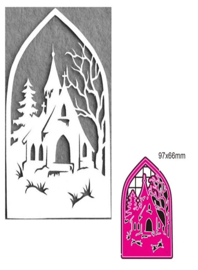 Paleery@FC Houses Frame Metal Die Cuts, Christmas Snow Tree Flower Grass Cutting Dies Cut Stencils for DIY Scrapbooking Album Decorative Embossing Paper Dies Card Makin - Image 4