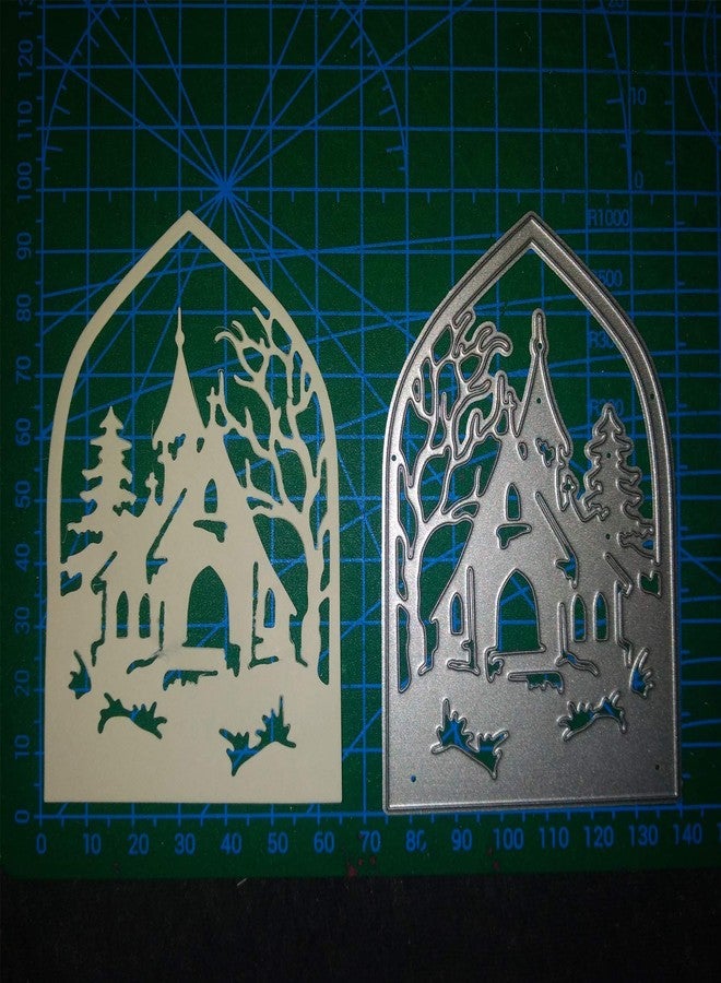 Paleery@FC Houses Frame Metal Die Cuts, Christmas Snow Tree Flower Grass Cutting Dies Cut Stencils for DIY Scrapbooking Album Decorative Embossing Paper Dies Card Makin - Image 5