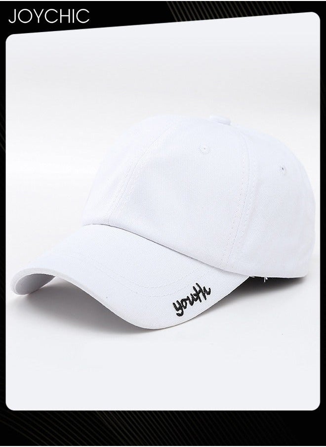 NIBEMINENT Women Men Korean Version Versatile Baseball Cap Spring Autumn Smile Design Adjustable Sun Protection Hat Suitable for Daily Outdoor Sports White  - Image 2