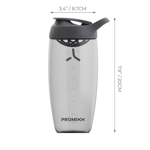 Promixx PURSUIT Protein Shaker Bottle -Premium Sports Shaker Bottles for Protein Mixes and Supplement Shakes, Easy Clean, Durable Protein Shaker Cup, 700 ML, Plastic, Graphite Gray - Image 5