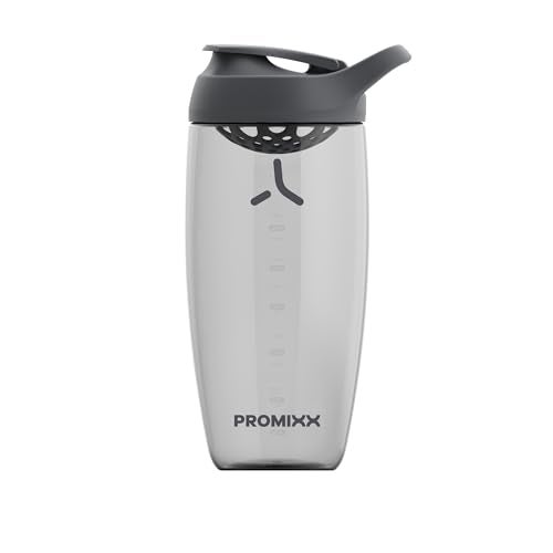 Promixx PURSUIT Protein Shaker Bottle -Premium Sports Shaker Bottles for Protein Mixes and Supplement Shakes, Easy Clean, Durable Protein Shaker Cup, 700 ML, Plastic, Graphite Gray - Image 1