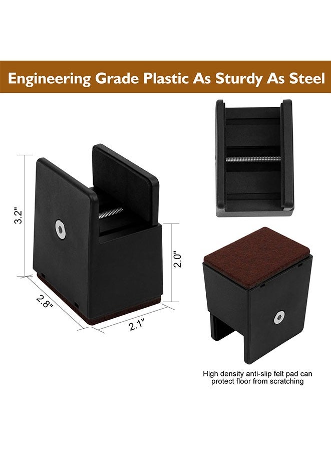 Muyixin Bed Risers with Adjustable Screw Clamp Adds 50 mm Height To Furniture, Supports up to 5,000 lbs Fits Furniture Legs with Thickness from 0 to 1.3 Inch - Image 2