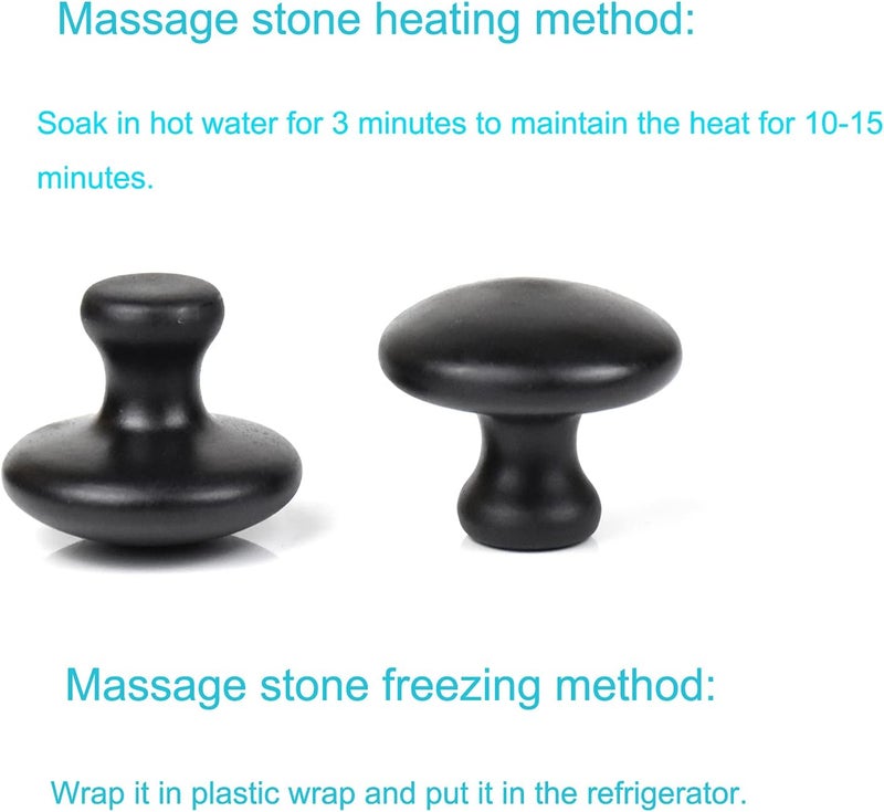 Windfulogo 2 Pcs Mushroom Shaped Massage Stones Natural Bian Stone Hot Rock for Spa Massage - Image 4