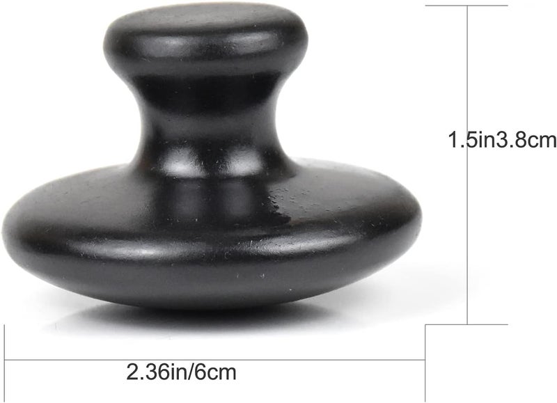 Windfulogo 2 Pcs Mushroom Shaped Massage Stones Natural Bian Stone Hot Rock for Spa Massage - Image 3