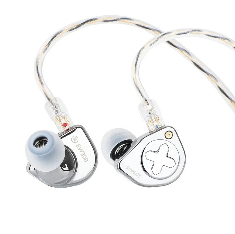 Linsoul Simgot EW300 1DD+1Planar+1PZT Hybrid Driver IEM Hifi Earphones with Detachable Nozzles Silver-Plated OFC IEM Cable for Musician 5696302 - Image 2