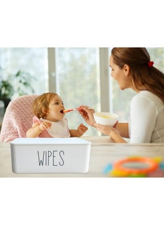 Moorfowl Baby Wipes Dispenser,7.28" L * 4.80" W *2.75" H,Flushable Wipes Holder For Bathroom Refillable Wipes Container Box Bathroom Decor Baby Registry Essential,White Wipes  - Image 4