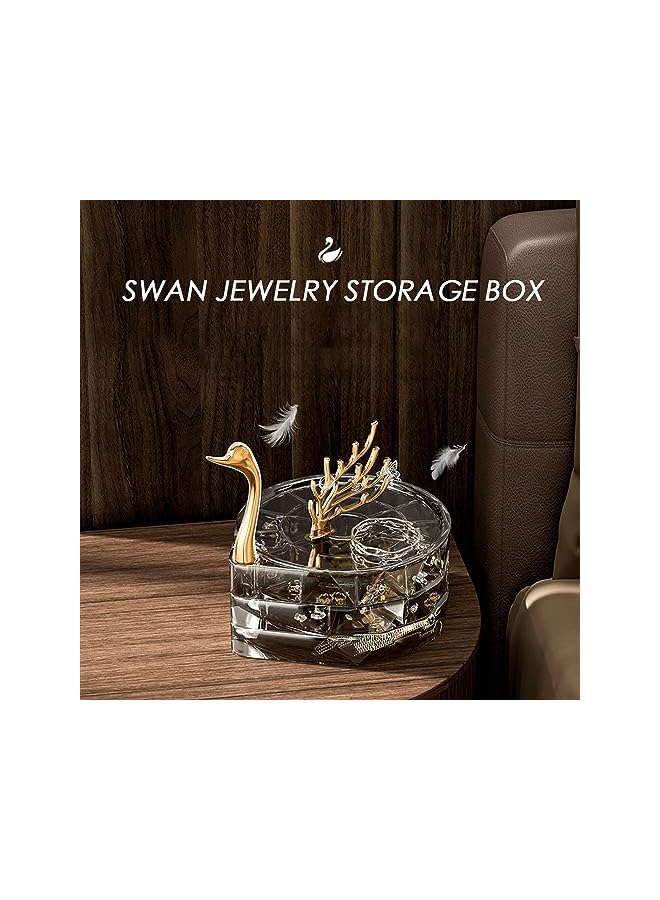 BEROZA Acrylic Jewelry Organizer, 3 Tiers Storage with 29 Small Compartment Boxes, Women Clear Jewelry Display Organizer for Rings, Earrings, Bracelets, Necklaces (Amber) - Image 3