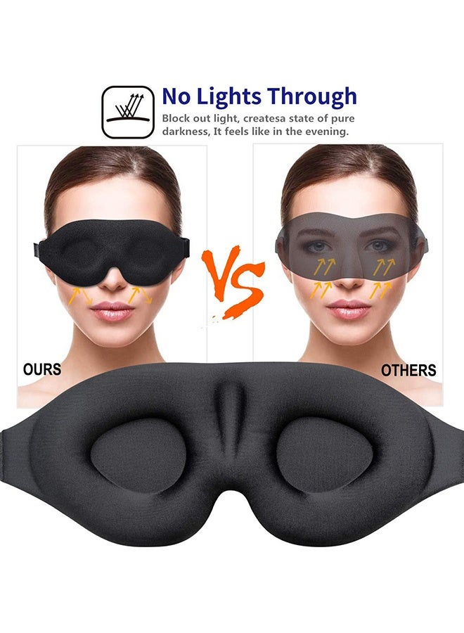 Sleep Mask for Side Sleeper, Light Blocking Sleeping Eye Mask for Women Men, 3D Contoured Cup Night Blindfold, Luxury Eye Cover Eyeshade with Adjustable Strap for Travel, Nap, Black - Image 5