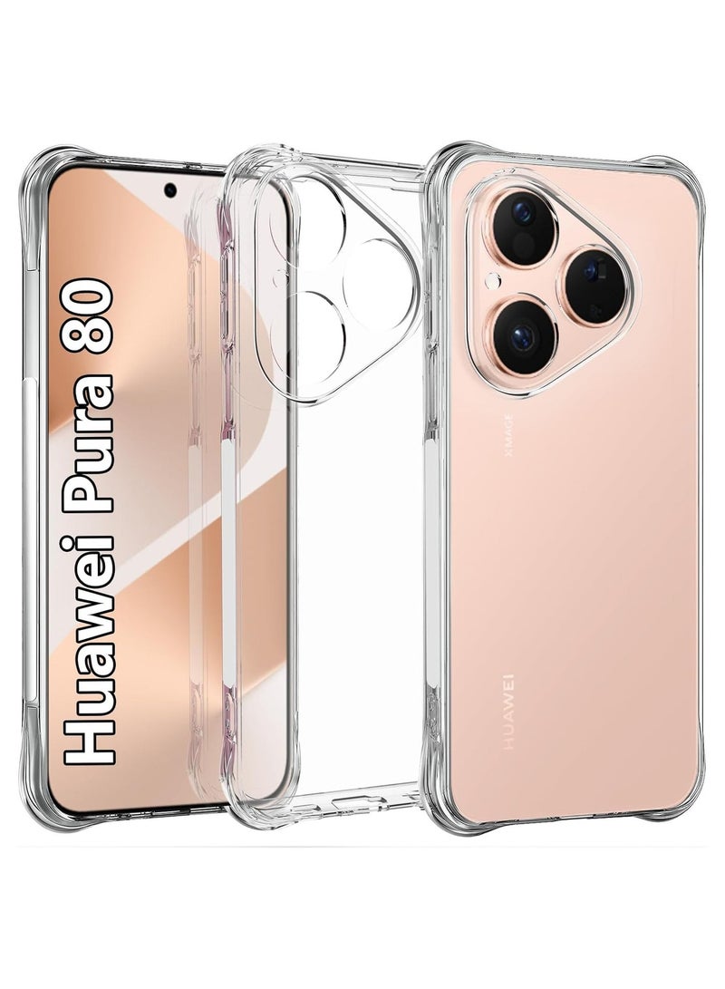 Fankalo Phone Case For Huawei Pura 80 Crystal Clear Ultra Slim Anti Scratch Shockproof Protective TPU Back Cover - Image 1
