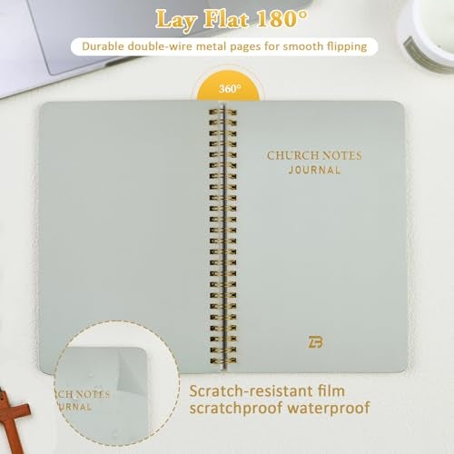 Zorblinx Church Notes Journal & Sermon Notes Notebook - Guided Christian Notebook for Key Points, Scripture Verses & Reflection | Spiritual Gift for Men & Women Bible Study Supplies, Green - Image 5