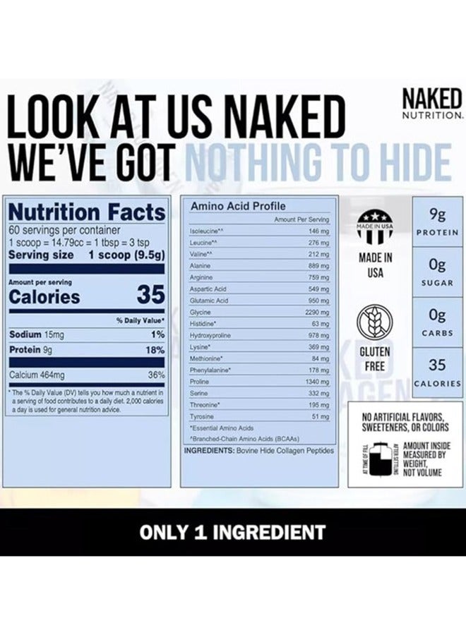 NAKED nutrition Collagen Peptides Protein Powder, 60 Servings, 567 G - Image 3