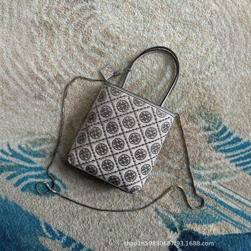 Tb Mini Tote Bag Women'S Small Chain Shoulder Back Fashionable Crossbody Bag Printed Old Flower Drilling Bag - Image 1