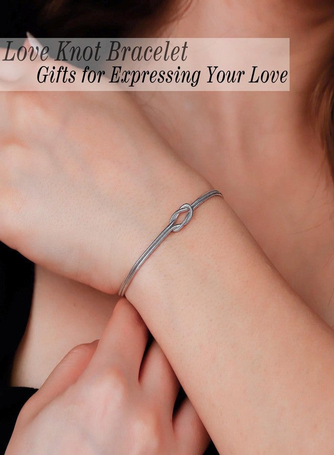 Sistble Knot Bracelet, Mothers Day Gifts for Daughter, Daughter Gifts from Mom for Teens Birthday Gift Infinity Snake Chain Jewelry - Image 3