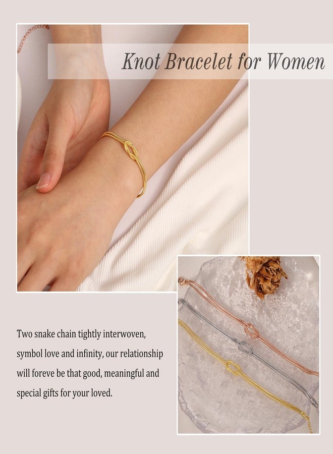 Sistble Knot Bracelet, Mothers Day Gifts for Daughter, Daughter Gifts from Mom for Teens Birthday Gift Infinity Snake Chain Jewelry - Image 2