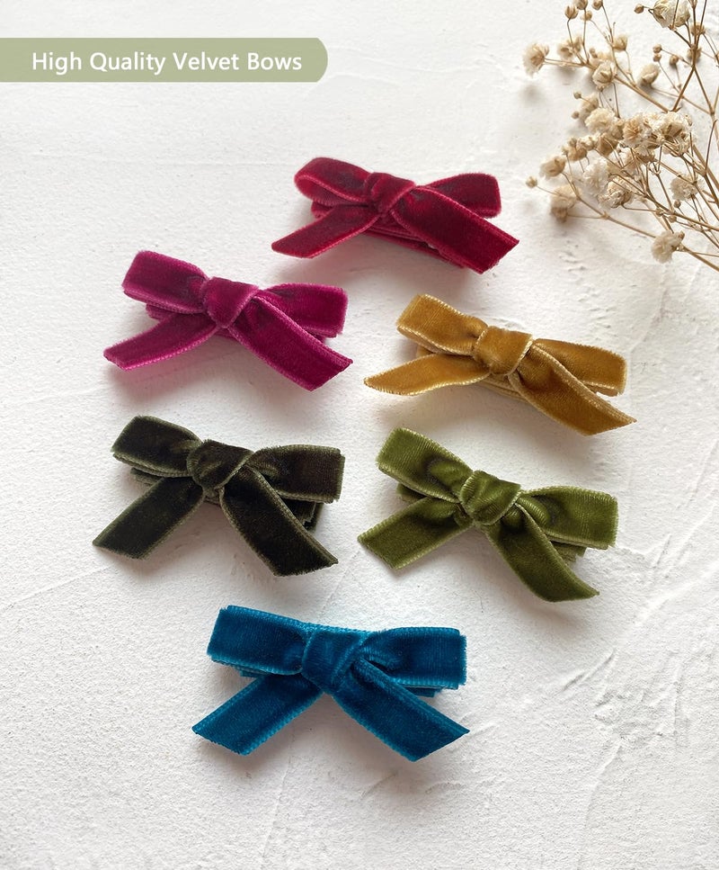 Cherssy Velvet Bows for Baby Girls 20pcs Boutique Tiny Baby Hair Clips Fully Lined Hair Barrettes Alligators for Infants Toddlers Fine Hair by Cherssy - Image 3