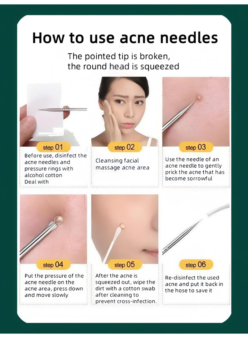Loucky 8-in-1 Blackhead Remover Kit, Stainless Steel Acne Extractor Tools with 3 Tweezers & 5 Needle Heads (Loop/Pointed/Curved), Ergonomic Handle & Metal Case - Professional Blemish Removal for Face/Nose - Image 5