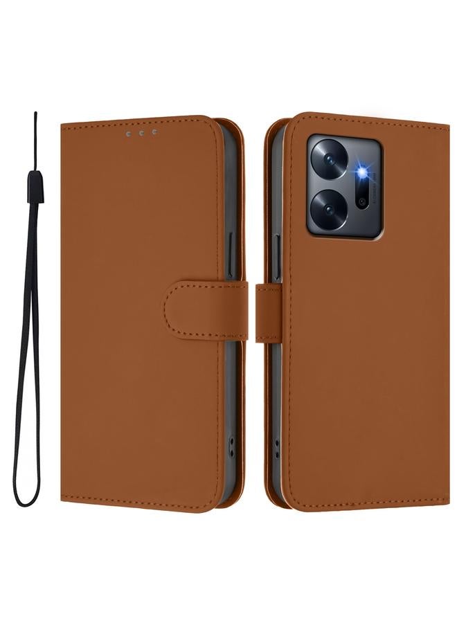 S-TOP Case For Infinix Zero 20 Skin Feel Solid Color Leather Phone Case with Lanyard - Image 2