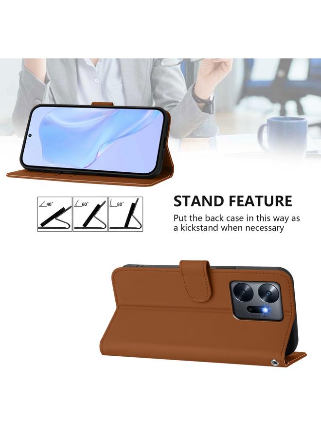 S-TOP Case For Infinix Zero 20 Skin Feel Solid Color Leather Phone Case with Lanyard - Image 3