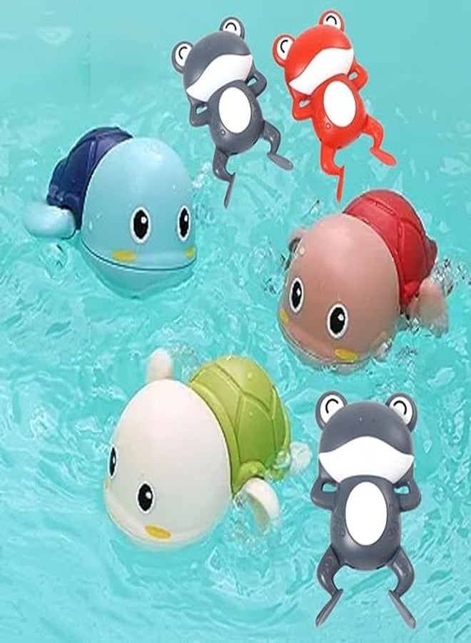 COSMOBABY Premium (Turtle & Frog Combo) Bath Toys, Cute Swimming Bath Toys for Toddlers 1-3, Floating Wind Up Toys for 1-5 Year Old Boy Girl, New Born Baby Bathtub Water Toys, Proudly Made in India - Image 3