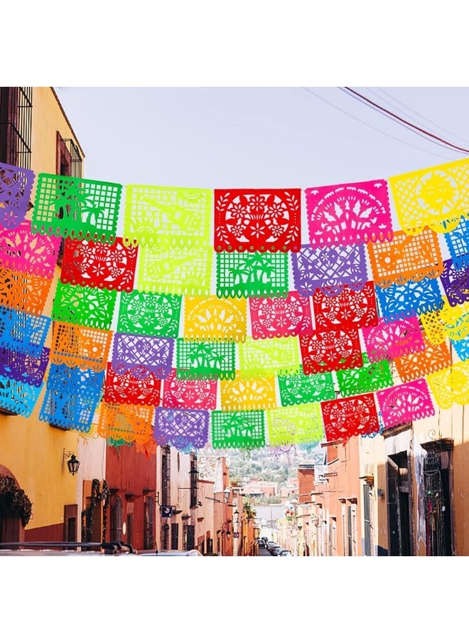 DomeStar - DomeStar 2 Pack Mexican Party Banners, 36 Feet Cinco De Mayo Decorations Papel Picado Banners for Mexican Theme Birthday Party Wedding Dia De Los Muertos Day of The Dead - Image 1