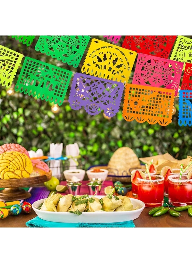 DomeStar - DomeStar 2 Pack Mexican Party Banners, 36 Feet Cinco De Mayo Decorations Papel Picado Banners for Mexican Theme Birthday Party Wedding Dia De Los Muertos Day of The Dead - Image 1
