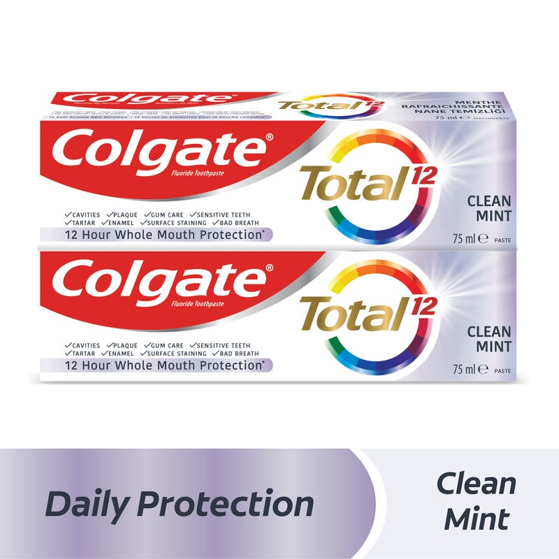 Colgate Total Active Protection Clean Mint Toothpaste 2x75ml