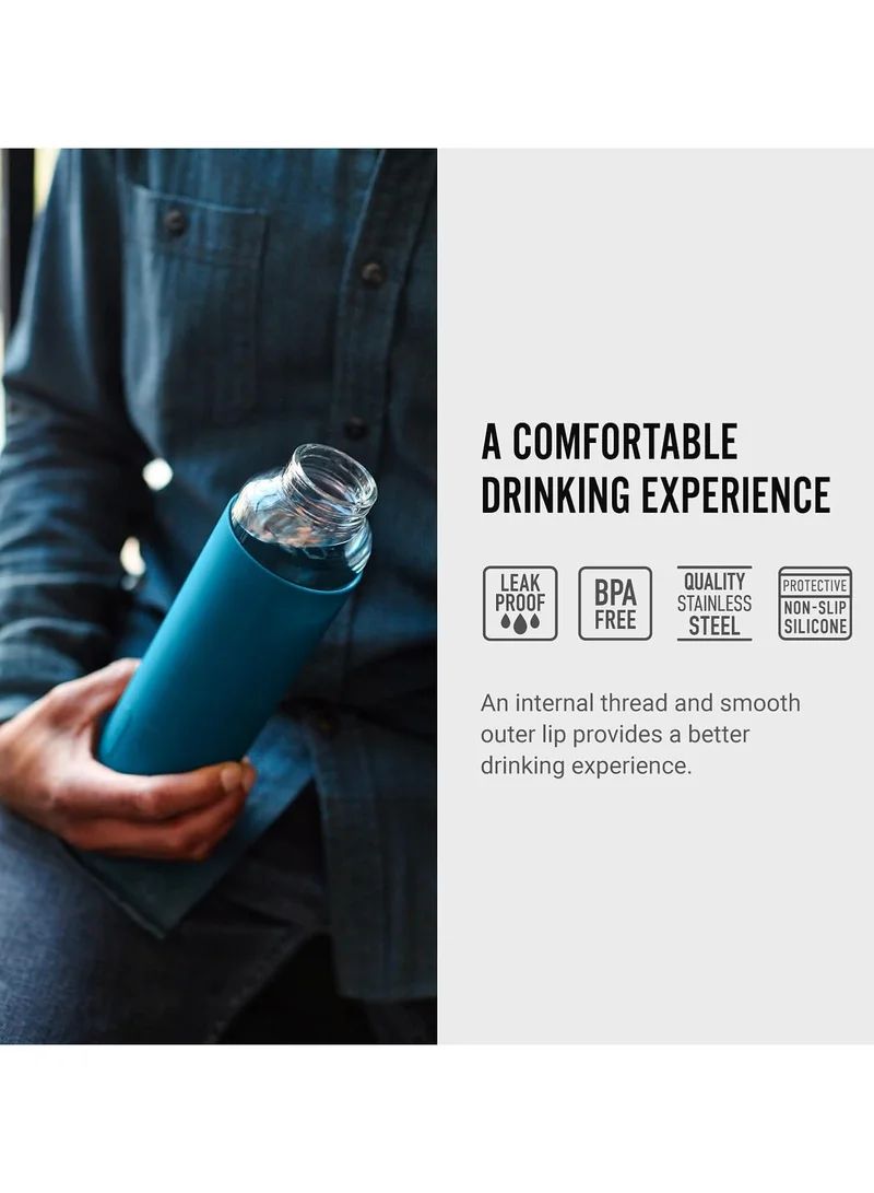 Black And Blum Olive Water Bottle Glass Olive 600ml  | Best Price UAE