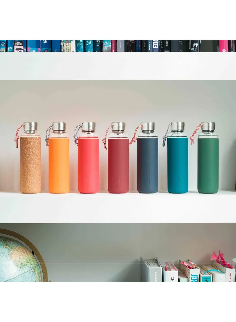 Black And Blum Olive Water Bottle Glass Olive 600ml  | Best Price UAE