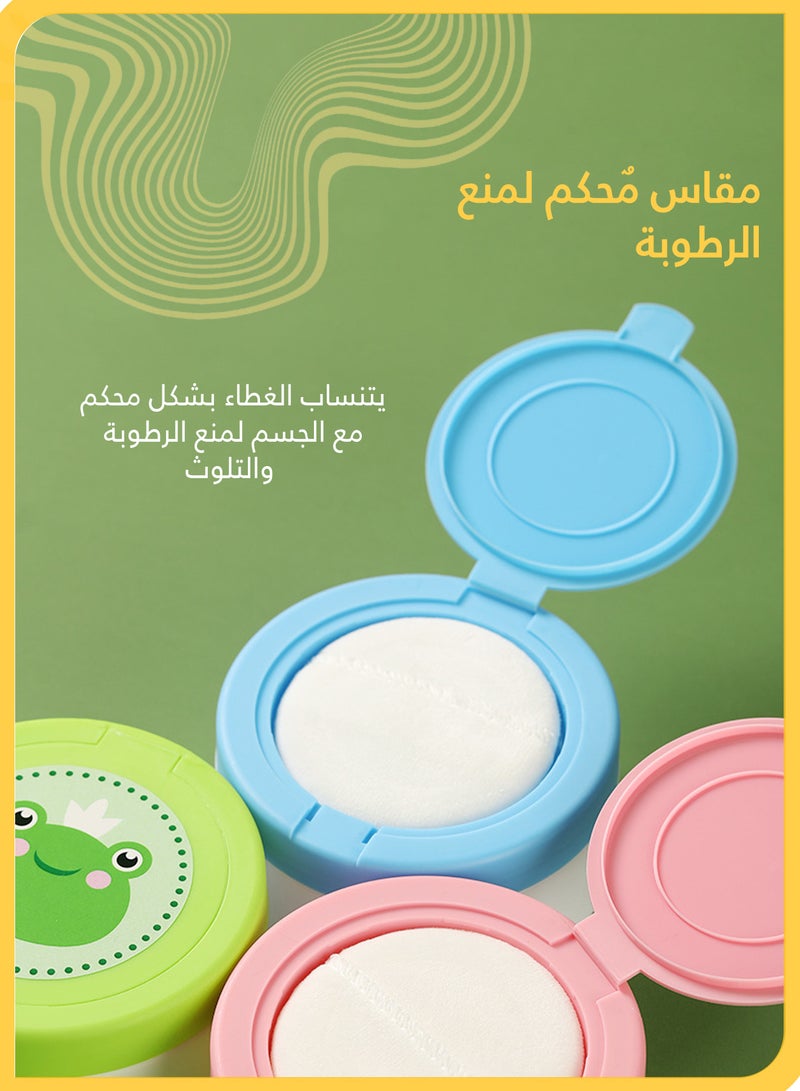 شي آند ليتل علبة بودرة متعددة الأغراض مع 2 نفخة، إسفنجة ناعمة ورقيقة، مقاومة للرطوبة ولطيفة، للاستخدام بعد الاستحمام أو السفر، مثالية للنساء وحديثي الولادة (وردي) - Image 3