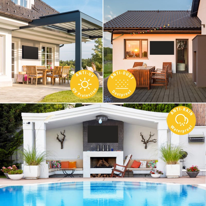 Mounting Dream Outdoor TV Cover Weatherproof with Bottom Cover for 60-65 inch TV, Waterproof and Dustproof TV Screen Protectors with Remote Control Pocket for Outside LED, LCD, OLED Flat Screen TVs - Image 3