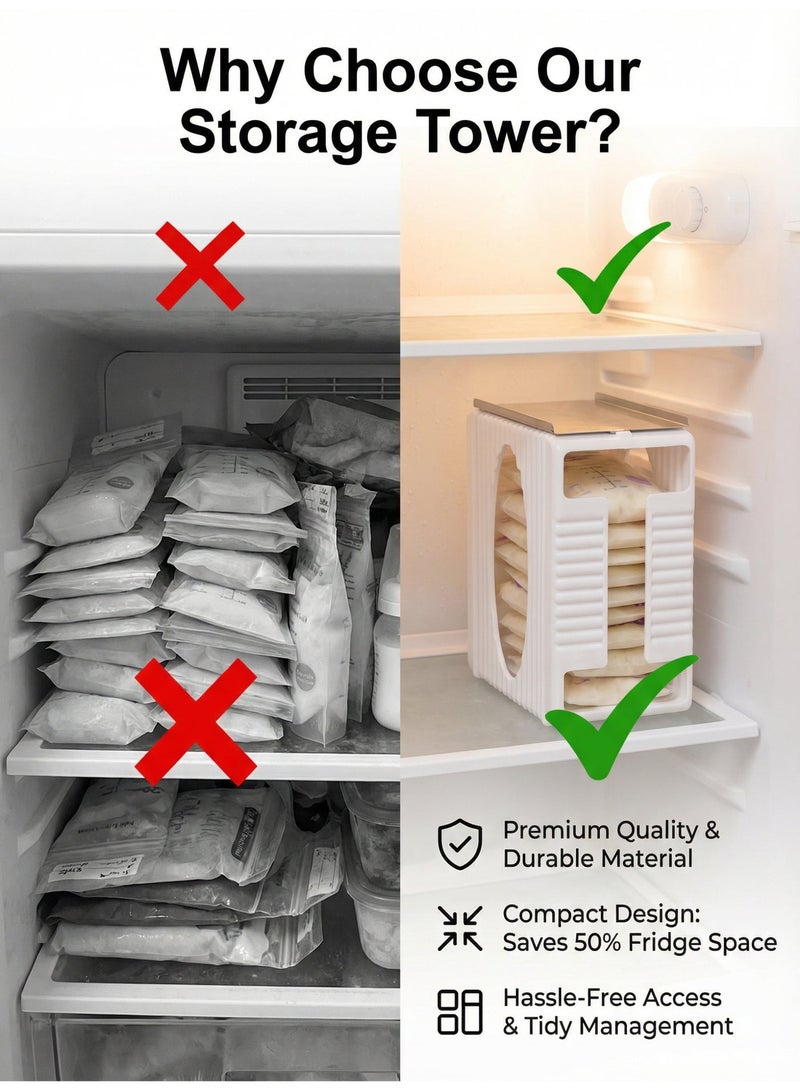 Momore Breast Milk Storage Bag Freeze Organizer First-in First-Out System With Tray For Freezing Breastmilk And 30 Piece Breast Milk Bag - Image 5