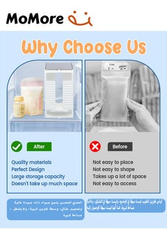 Momore Breast Milk Storage Bag Freeze Organizer First-in First-Out System With Tray For Freezing Breastmilk And 30 Piece Breast Milk Bag  - Image 2