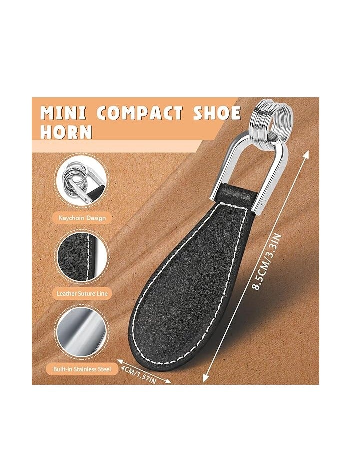 Metal Shoe Horn - Travel Shoehorn Stainless Steel 8.5 CM Short Handle Leather Small Shoes Helper Stick Shoe Lifter Spoon for Men Women Seniors Kids - Image 2
