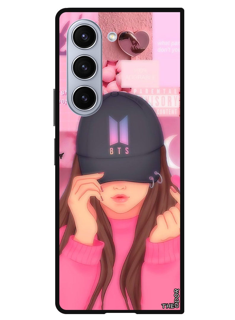 Theodor غطاء واقي مضاد للخدش ومقاوم للصدمات لجهاز سامسونج جالكسي Z فولد 6 للبنات قبعة بي تي اس سناب - Image 1