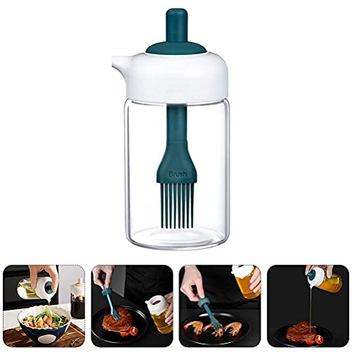 BHAVYAM borosilicate glass oil jar with brush for kitchen,leakproof ghee oil jar set container with silicon brush for spreading basting,glass jars & containers- 250ml, (imported jar bottle set of 2) - Image 4