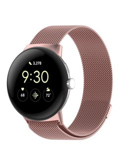 Replacement Strap For Google Pixel Watch Milanese Stainless Steel Metal Watch Band Rose Pink