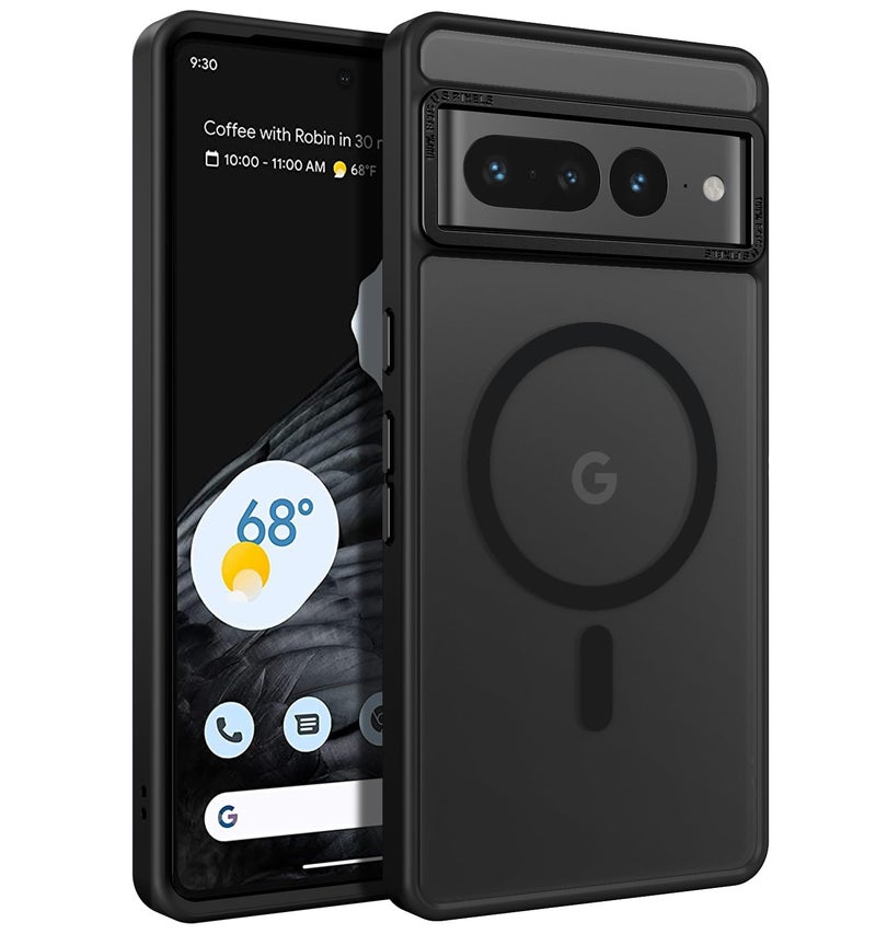 BENTOBEN for Google Pixel 7 Pro Case [Compatible with Magsafe] Translucent Matte Magnetic Pixel 7 Pro Case Slim Thin Shockproof Women Men Protective Phone Cases for Google Pixel 7 Pro 6.7" 2022, Black - Image 1