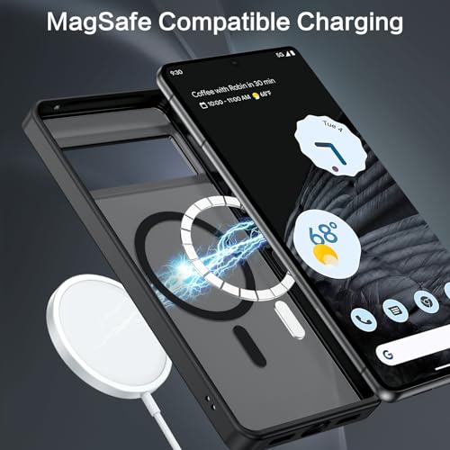 BENTOBEN for Google Pixel 7 Pro Case [Compatible with Magsafe] Translucent Matte Magnetic Pixel 7 Pro Case Slim Thin Shockproof Women Men Protective Phone Cases for Google Pixel 7 Pro 6.7" 2022, Black - Image 4
