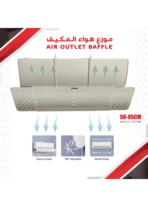 Air-Conditioning Deflector Adjustable with Hooks to Hang without Screws