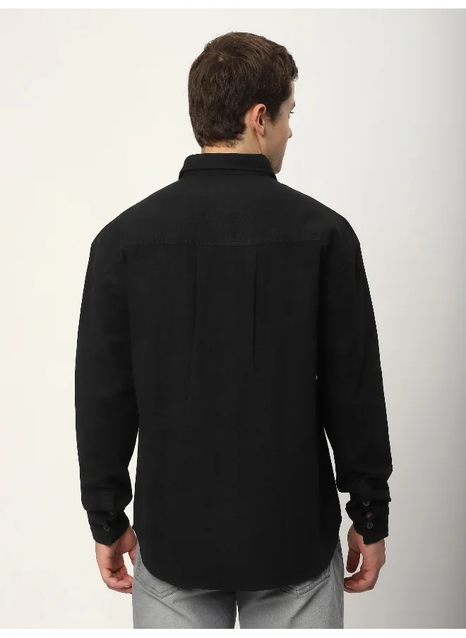 بيونغ Black Dual Patch Color Block Shirt