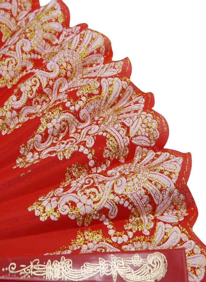 INNOLIFE Spanish Folding Retro Pattern Hand Fan for Women, Handheld Chinese Folding Fan Hand Fan for Party Dancing Wedding and Home Decoration (A-5 Colors) - Image 2