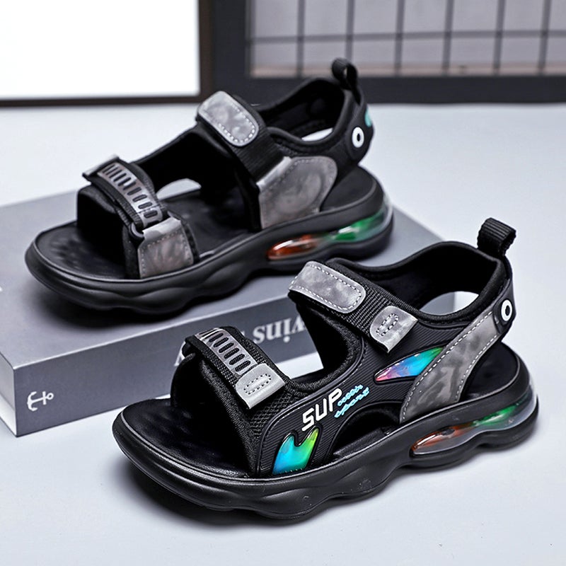 Children'S Sandals Boys Summer Soft Sole Sports Beach Shoes Large Children'S Sandals Boys Open Toe - Image 1