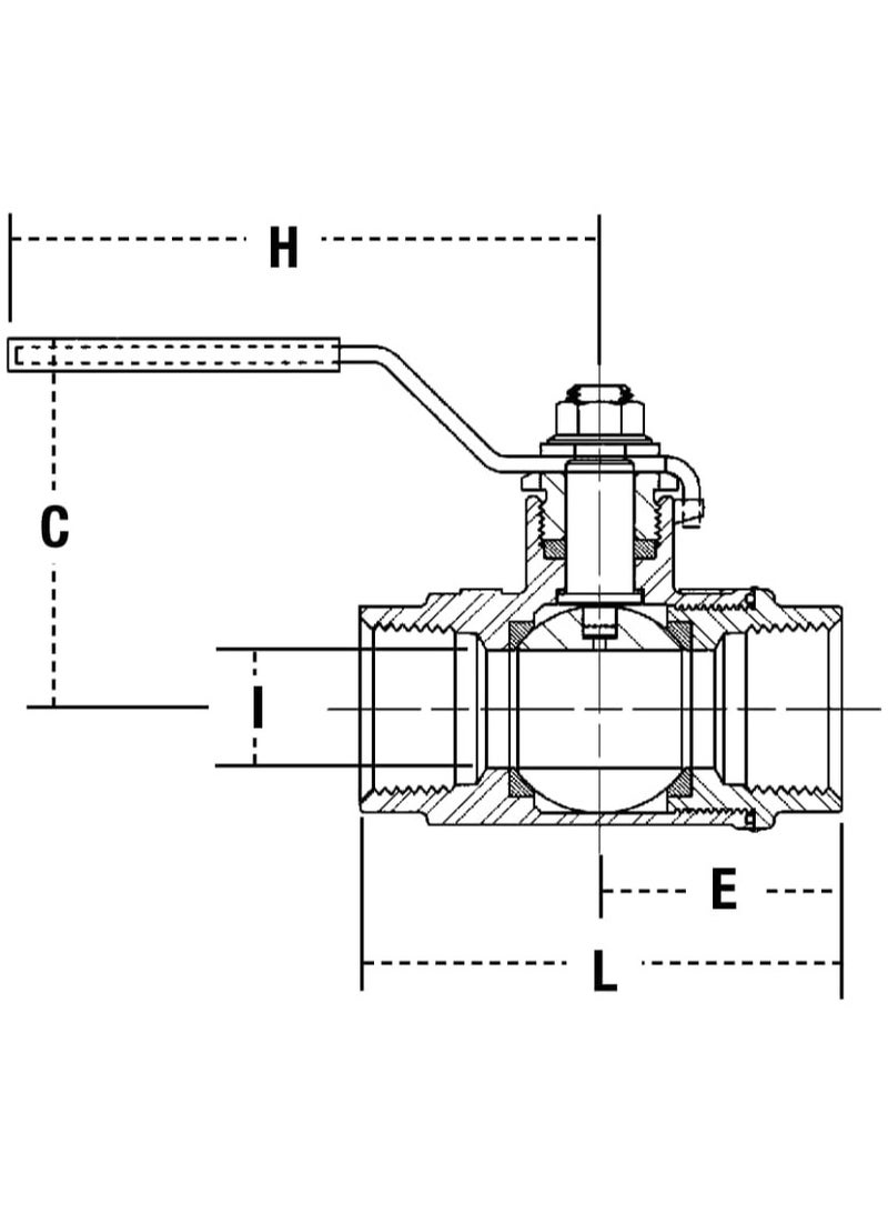 واتس صمام كروي برونزي 1-1/2 بوصة (واط) - Image 2