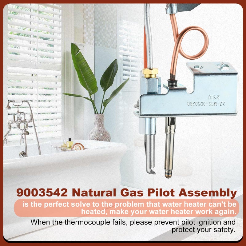 Lemfema 9003542 Natural Gas Pilot Assembly, Replacement for 100109295 9003542005 18324-190 Water Heater Pilot Assembly, Compatible with A.O.Smith, Kenmore, State GS and GSX Natural Gas Water Heater - Image 4