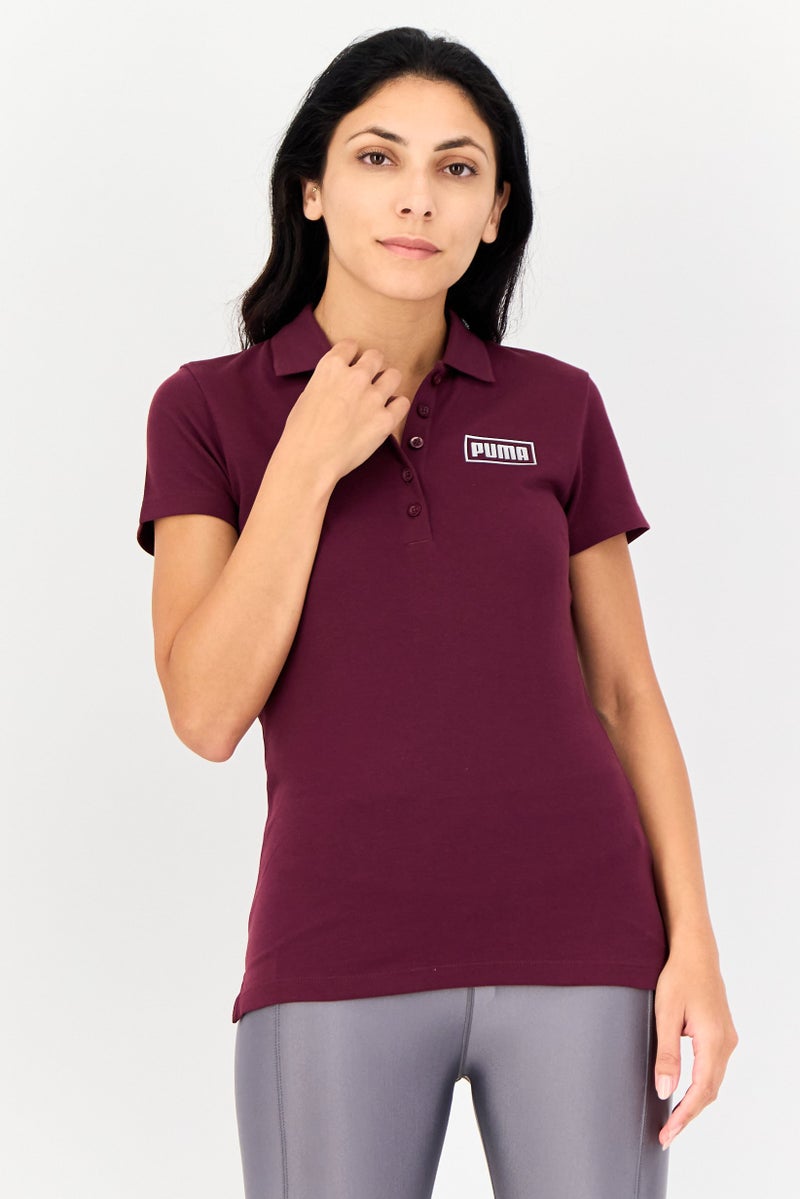 PUMA Women Regular Fit Short Sleeve Outdoor Polo Shirt, Mauve - Image 1