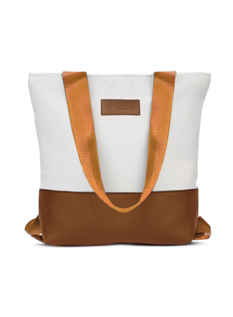 B.S COLLECTION Twingo waterproof bag shoulder or backpack in white and havan from B.S - Image 1